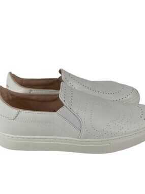 Kate Spade White Perforated Hearts Azores Slip On Shoes Size 6.5B NWOB